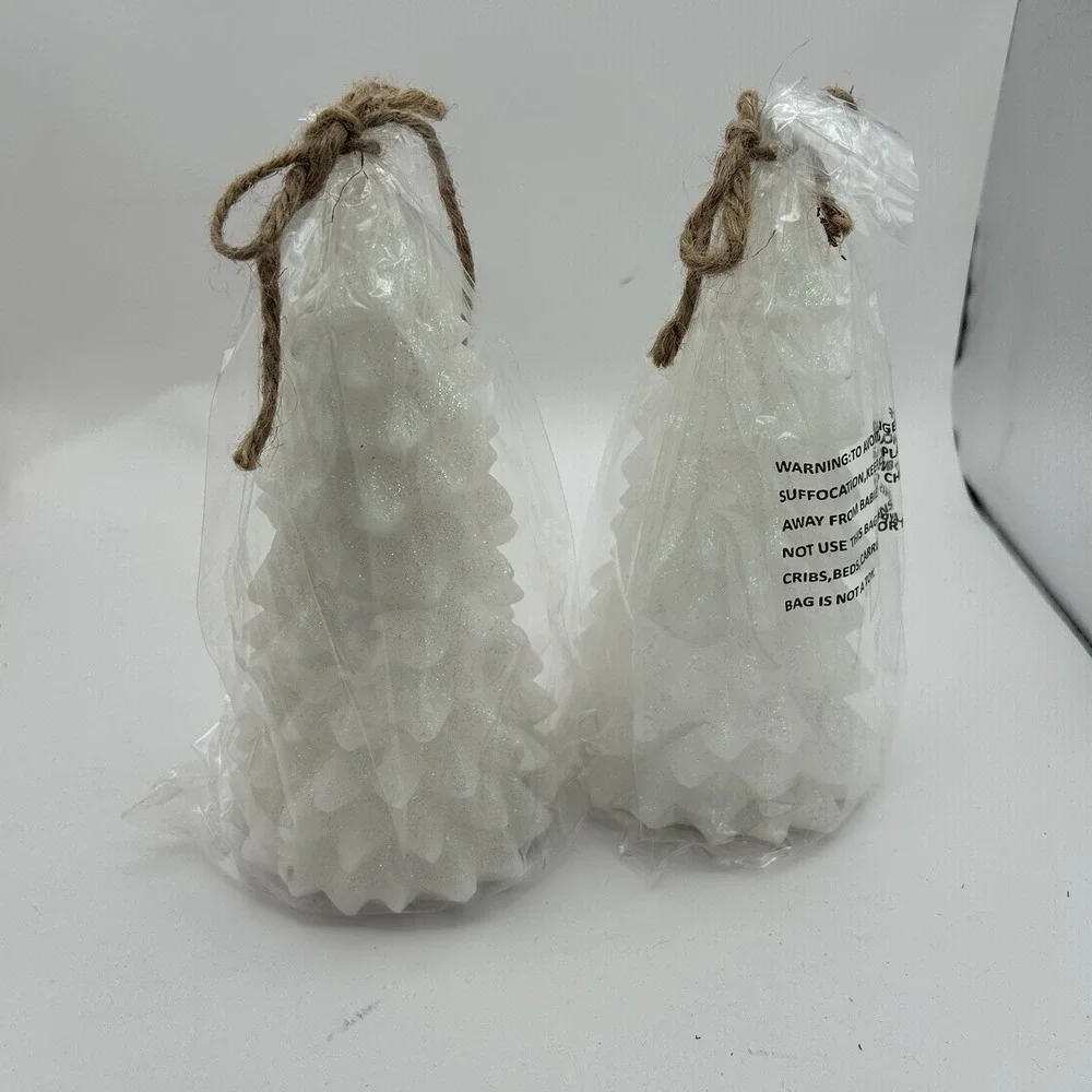 Snowy Pine Tree Led Candle Large  SKU G18473 Set Of‎ 2